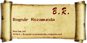 Bognár Rozamunda névjegykártya