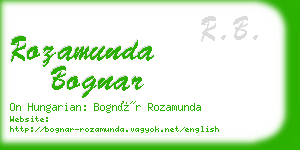 rozamunda bognar business card